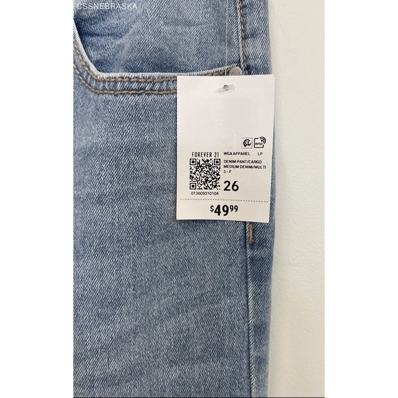 Forever 21‎ Blue Bratz Wide Leg Cargo Jeans - Size 26 - Picture 2 of 8